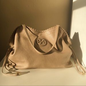 Tory Burch Tan Marion Slouchy Tote